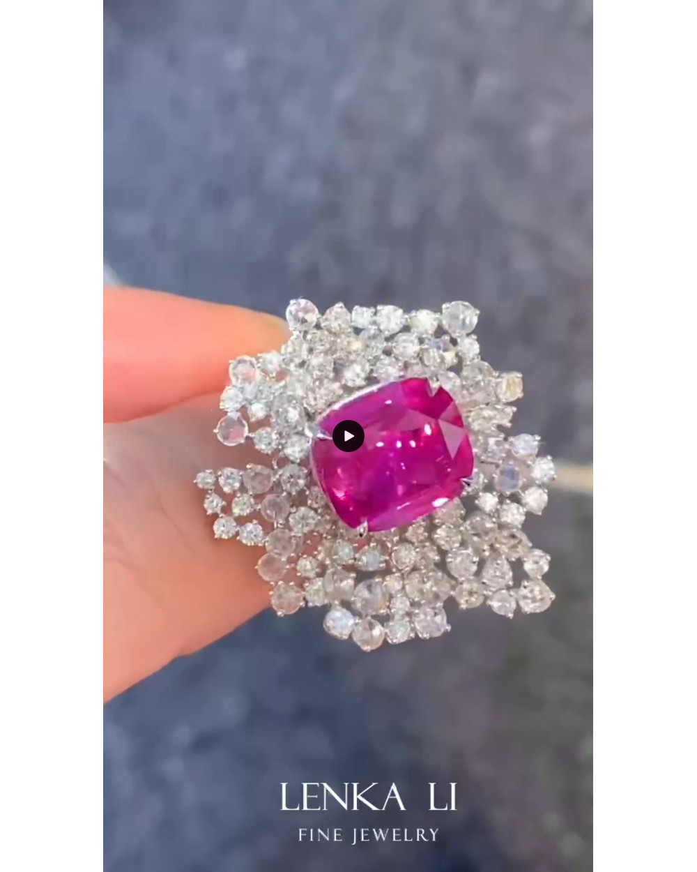 Hot Pink Sapphire Ring