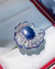 GRS certified Unheated 5.45 carat Royal blue sapphire and diamonds ring