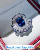 GRS certified Unheated 5.45 carat Royal blue sapphire and diamonds ring