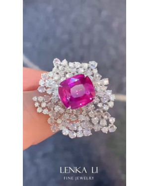 Hot Pink Sapphire Ring