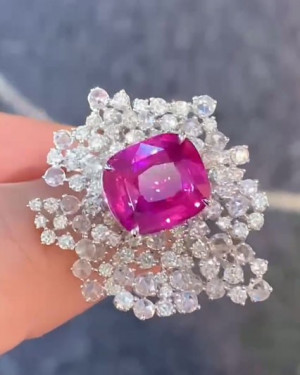 Hot Pink Sapphire Ring