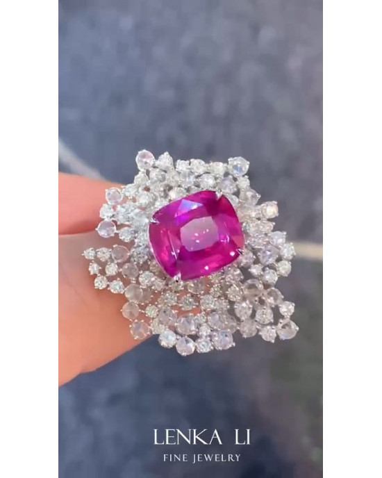 Hot Pink Sapphire Ring