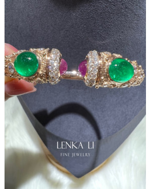 Emerald+Ruby+Diamond bangle.