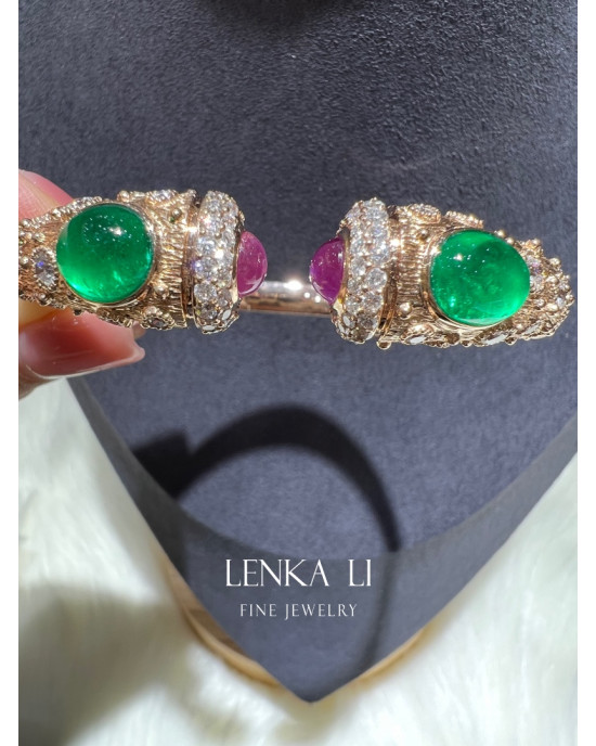 Emerald+Ruby+Diamond bangle.