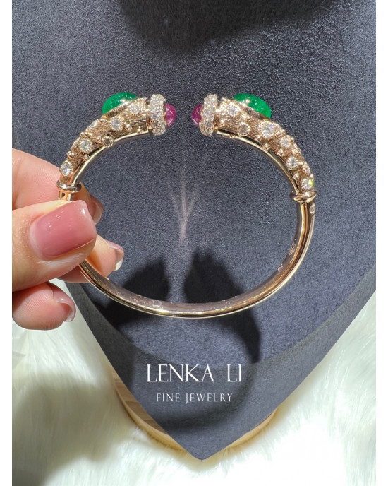 Emerald+Ruby+Diamond bangle.