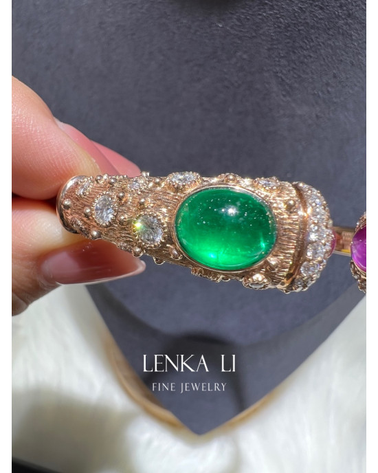 Emerald+Ruby+Diamond bangle.