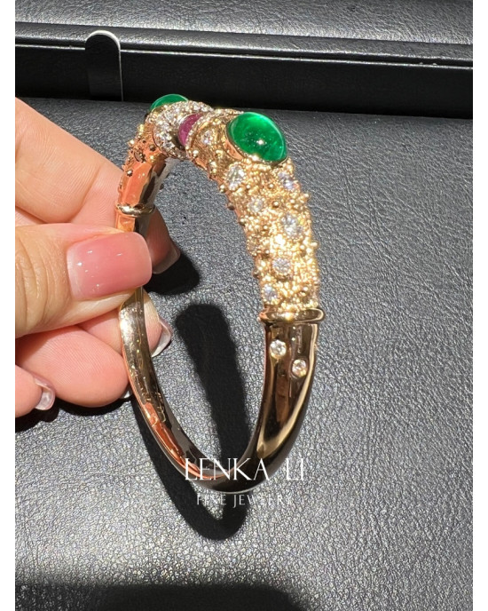 Emerald+Ruby+Diamond bangle.