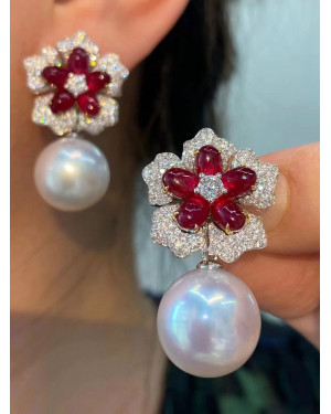 Ruby Pearl Earring